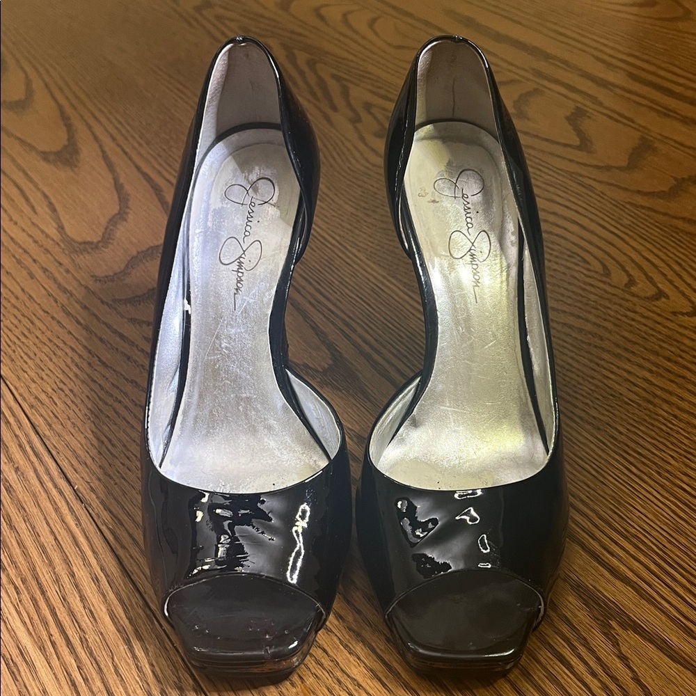 Jessica Simpson Black Patent Leather Heels